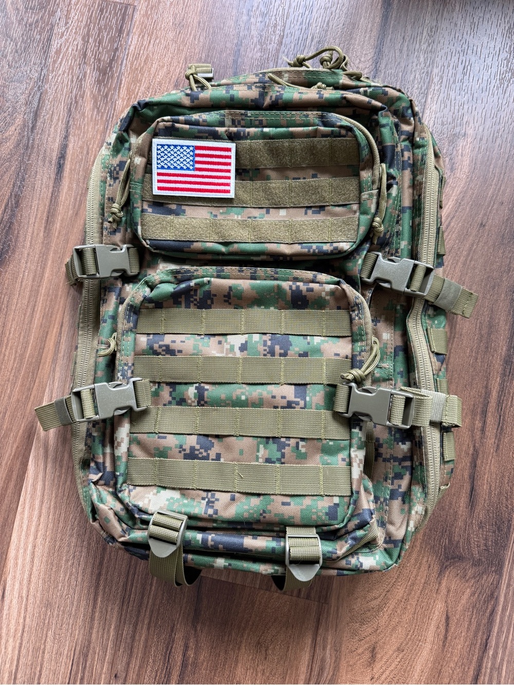 Digital Woodland Camo Tactical Backpack - Green Camo